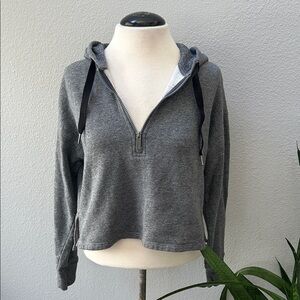 Calvin Klein Performance Gray Half-Zip Hooded Cropped Pullover XS
